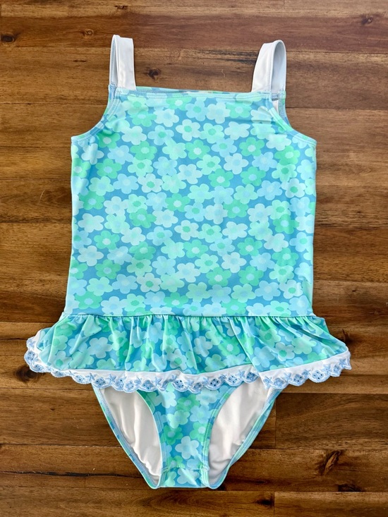 The Beaufort Bonnet Company Other - The Beaufort Bonnet Girls Grace Bay Floral Bathing Suit 8 Blue Green Floral